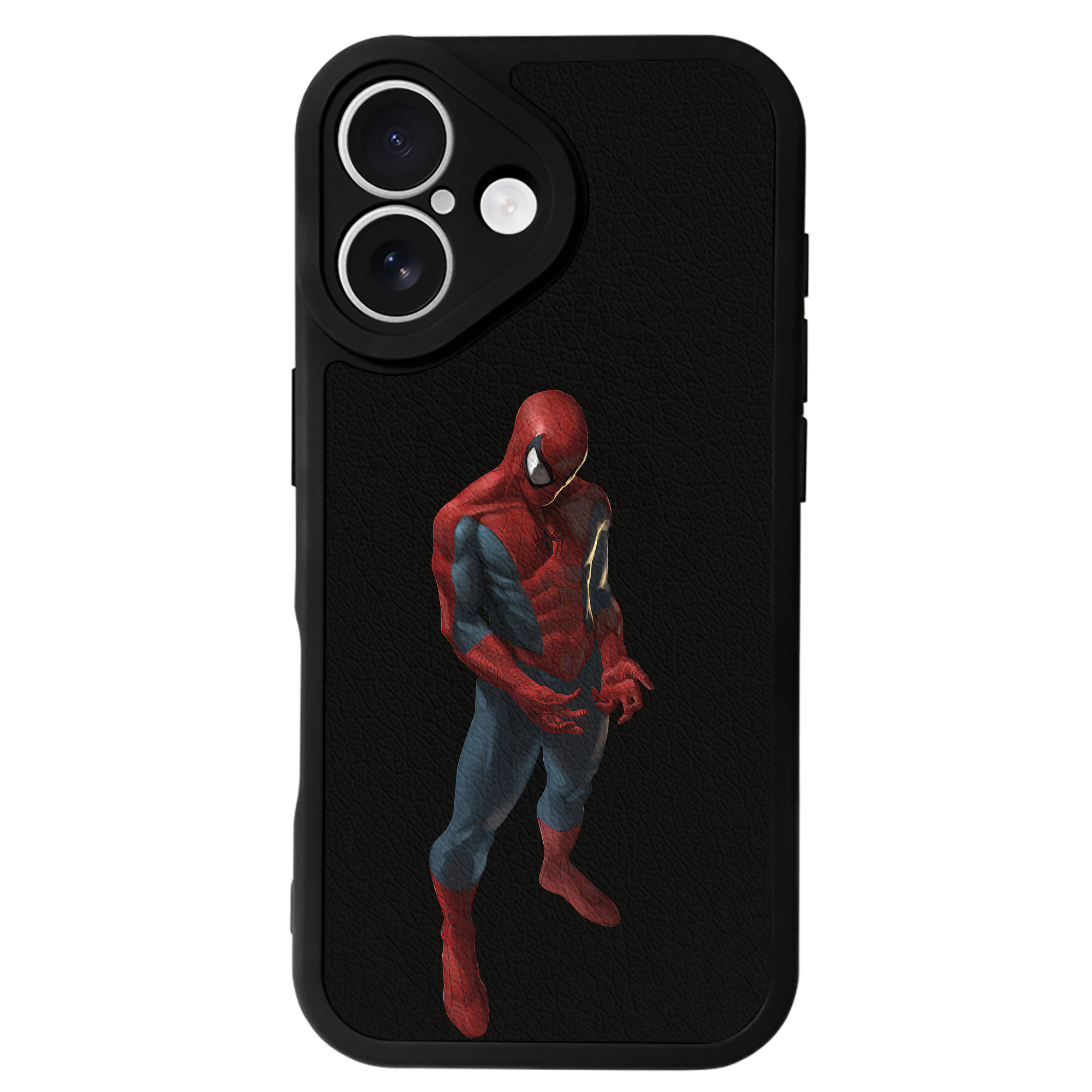 Spider Man スパイダーマン 【iPhone 16シリーズ対応】シリコンスマホケース（レザー調） 材質：シリコン